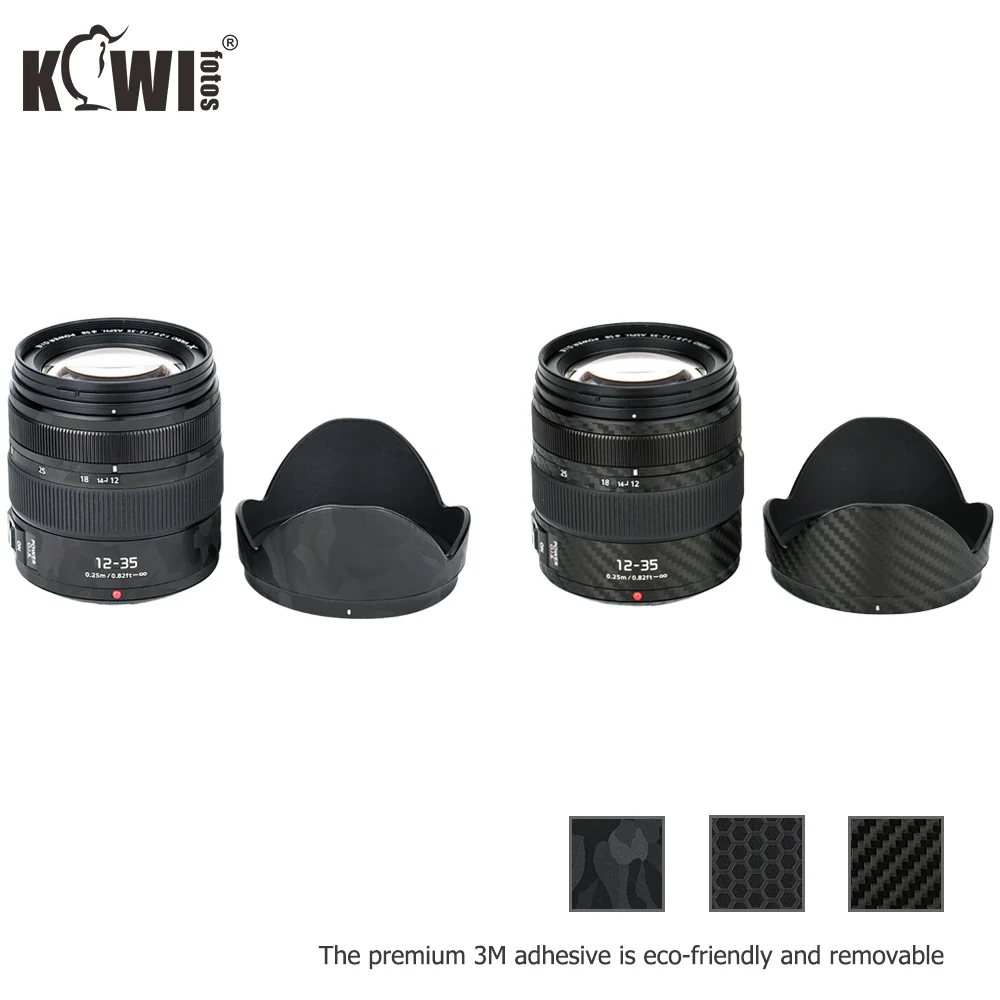 Anti-Slide Lens Hood Skin Firm for Panasonic Lumix G X Vario 12-35mm f/2.8 II ASPH. POWER O.I.S. Lens 3M Sticker Matrix Black