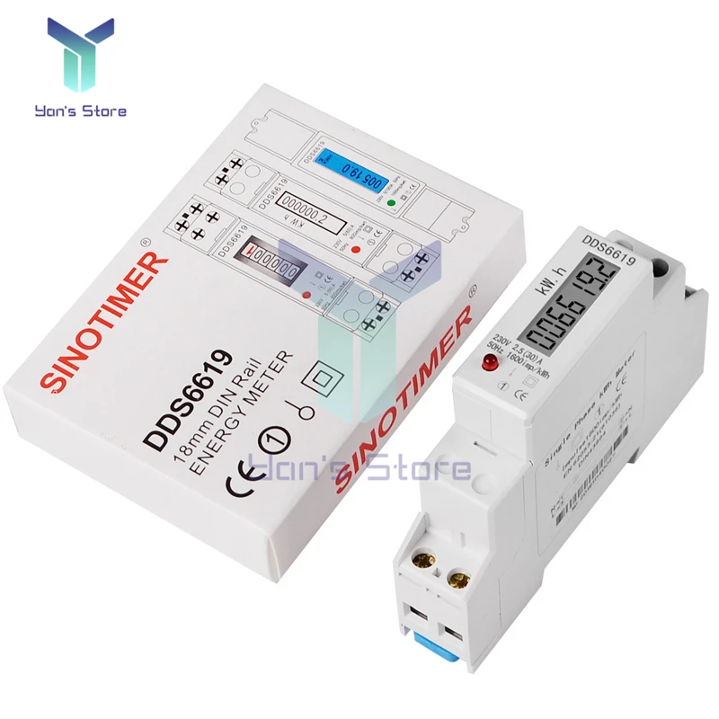 Single-Phase Rail Type Digital Energy Electric Energy Meter 1P Watt-hour Meter Analog Energy Meter Single Phase 30A 60A 230V