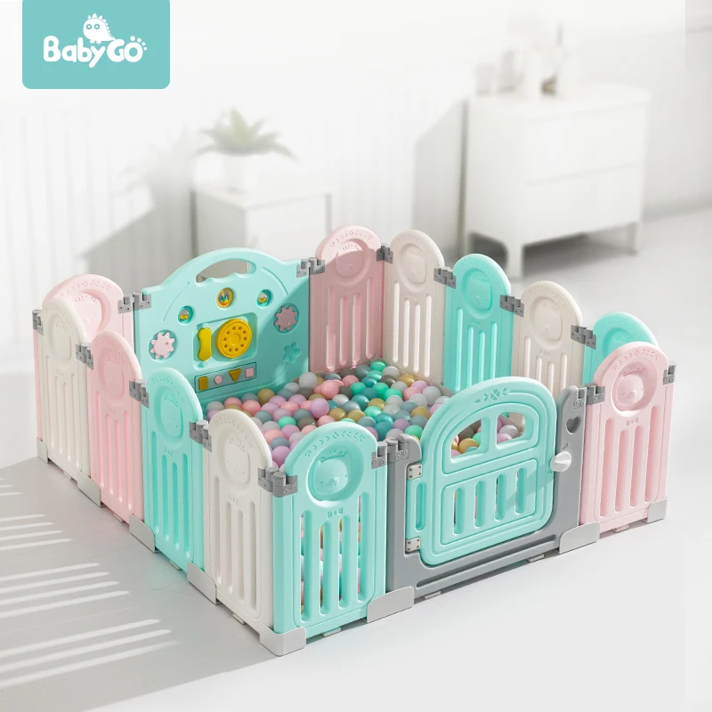 BabyGo Foldable Baby Safety Playpen Indoor Outdoor Children Activity Center Toddler Crawl Play Yard Kids Baby Fence Playground