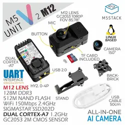 M5Stack Official M5Stack UnitV2 M12 Version with Cameras