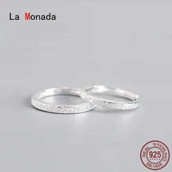La Monada 54mm-62mm Women Ring 925 Sterling Silver Brushed Couple Rings For Women 925 Silver Fine Jewerly Rings Woman Adjustable