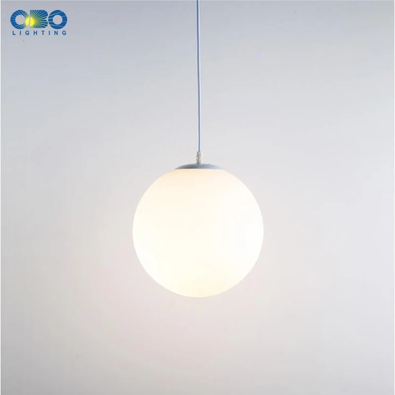 Modern Pendant Lamp White Glass Nordic Vintage Loft Fixtures E27 E26 LED Indoor Cord Pendant Lights Spherical For Ball Bedroom