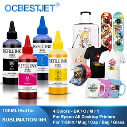 Sublimation Ink 100ML 4Colors/Set For Epson All Printer ET-2720 ET-2760 ET-2750 ET-15000 ET-4700 ET-3760 WF-7710 WF-7720 WF-7210