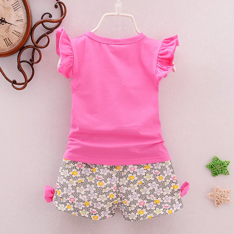 Soft Lolly Baby Girls Clothing Set Summer Sleeveless Infant Vest Tops T-shirts+Floral Shorts Newborn Clothes Set Outfits 0-3Y