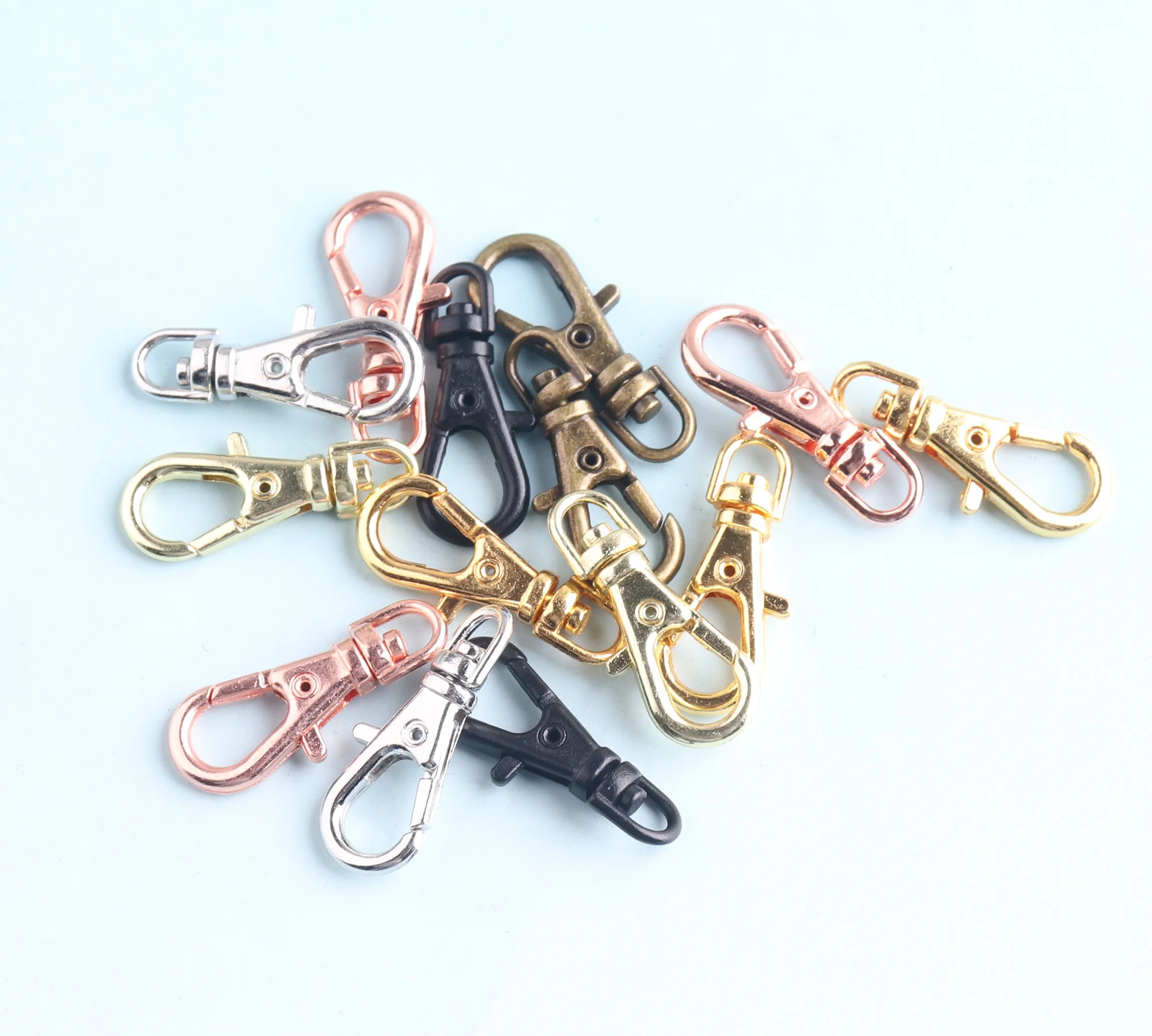 23mm Mini Swivel Clasp Rose Gold Swivel Clasp Snap Hook Metal Lobster Clasp Lanyard clasp Bag Hardware Webbing Strap Hook 50pcs