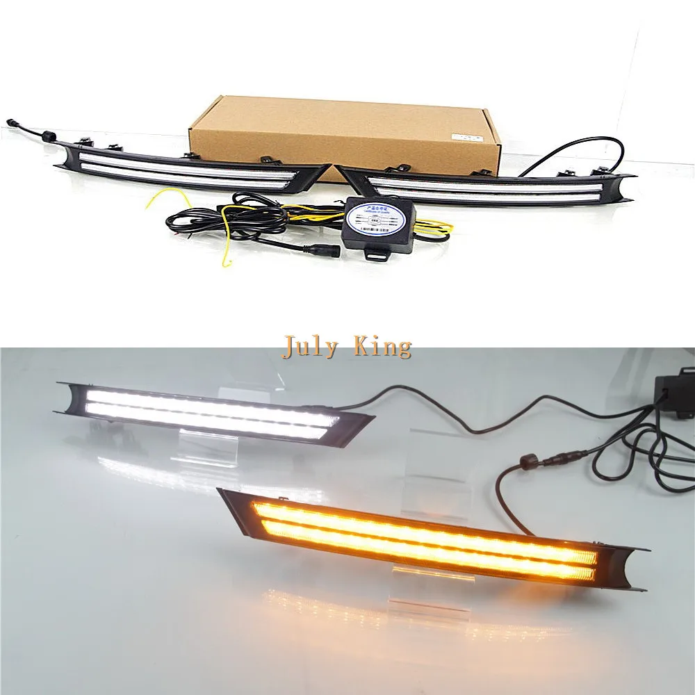 

July King LED Daytime Running Lights, LED Front Bumper DRL + Yellow Streamer Turn Signals Light Case for Mazda CX-5 CX-8 2017-21