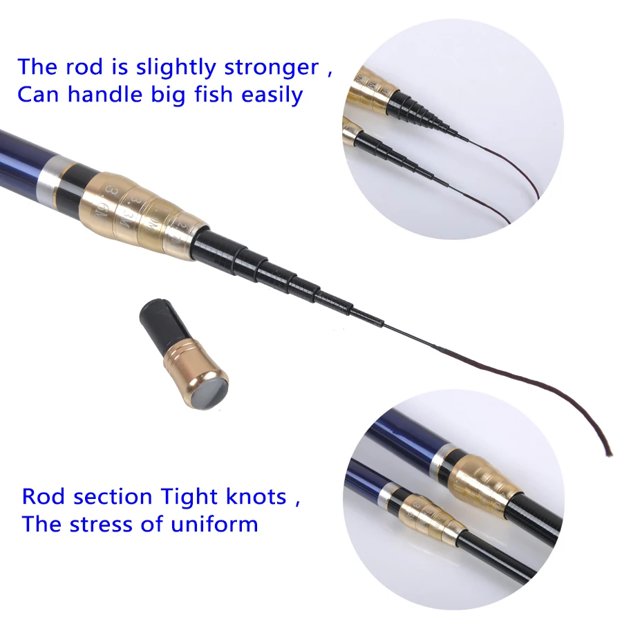 Afbeelding 4: Carbon Fiber Fishing Pole Ultralichte Karper Staaf Telescopische Vier Positionering Hengel 3.6M 4.5M 5.4M 6.3M Karper Hengel Pole