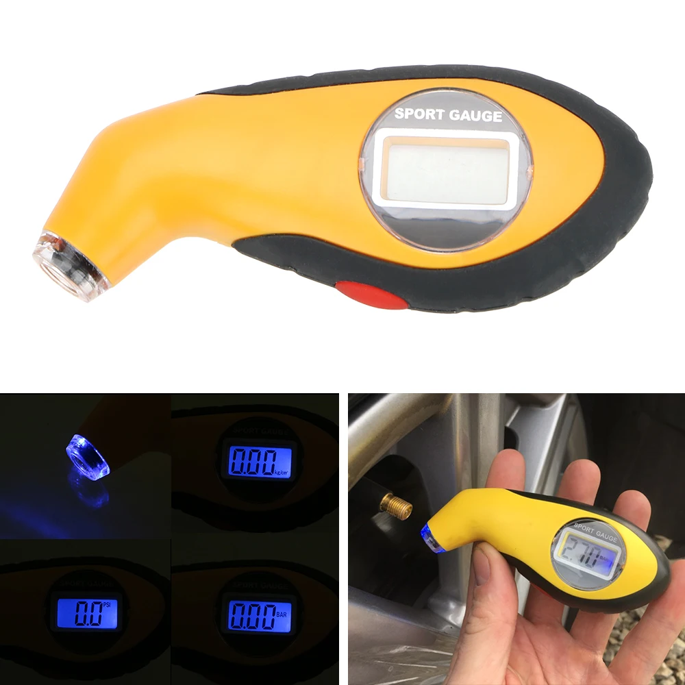 Electronic Digital LCD Car Tire Test Manometer Barometers Tester Tool For Automotive Motorcycle Tyre Air Pressure Gauge Meter