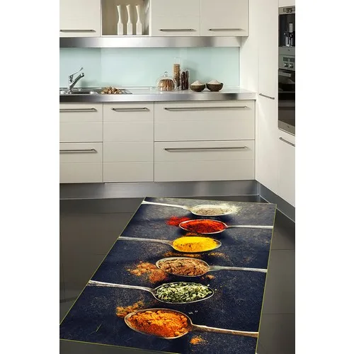 Spices Pattern Non-Slip Bottom Digital Print Washable Antibacterial Kitchen Rug