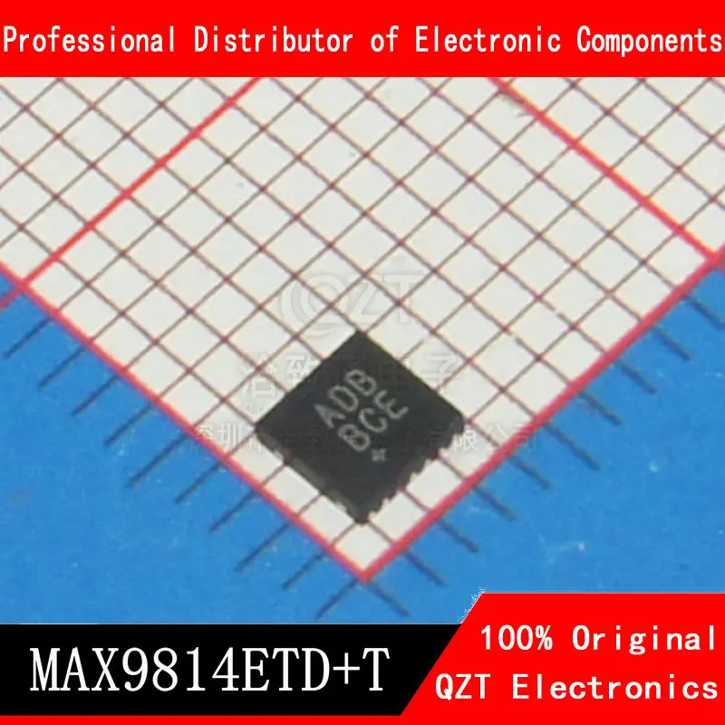 5ピース/ロットMAX9814ETD + t TDFN-14 MAX9814ETDオーディオパワーアンプチップ新とオリジナルic