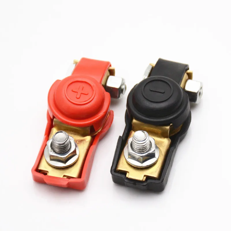 General Purpose Car Battery Copper Connector Positive and Negative Pole Red  Black  Protective Cover