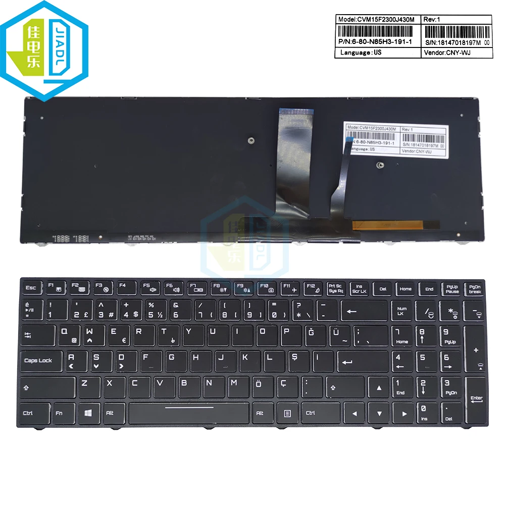 

US RU TR Laptop Backlight Keyboard For T58 T96E F117 F6 ST PULSE S5Ta T6TI-X7 911SE K680E U5F U5E U5A U5TA p950hp