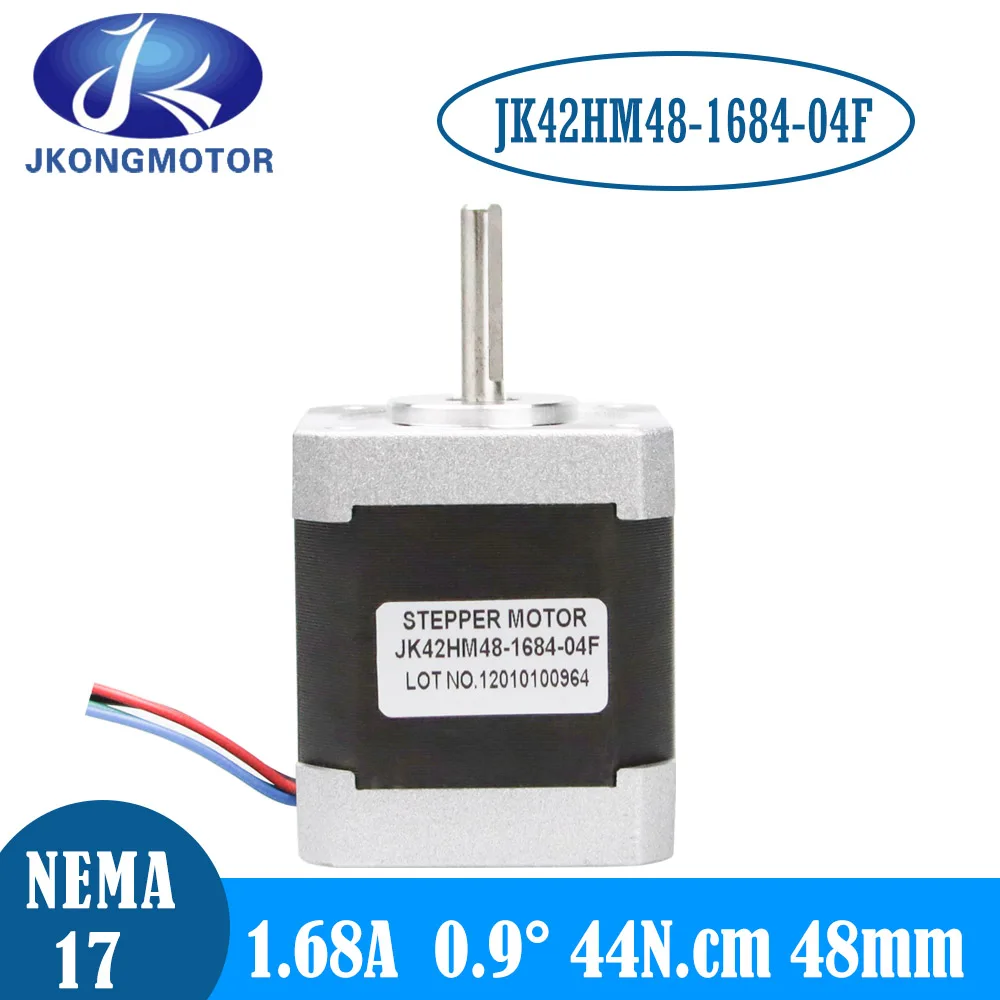Jkongmotor 0.9 Degree Step Stepping Stepper Motor Nema 17 JK42HM48 44Ncm 1.68A 48mm 4-lead DIY CNC 3D Printer