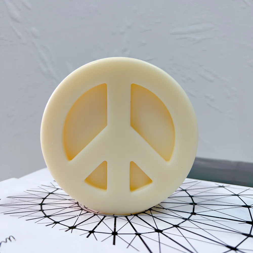 

Round Peace Symbol Soy Wax Candles Silicone Mould Circle Peace Sign Candle Mold For Home Decor