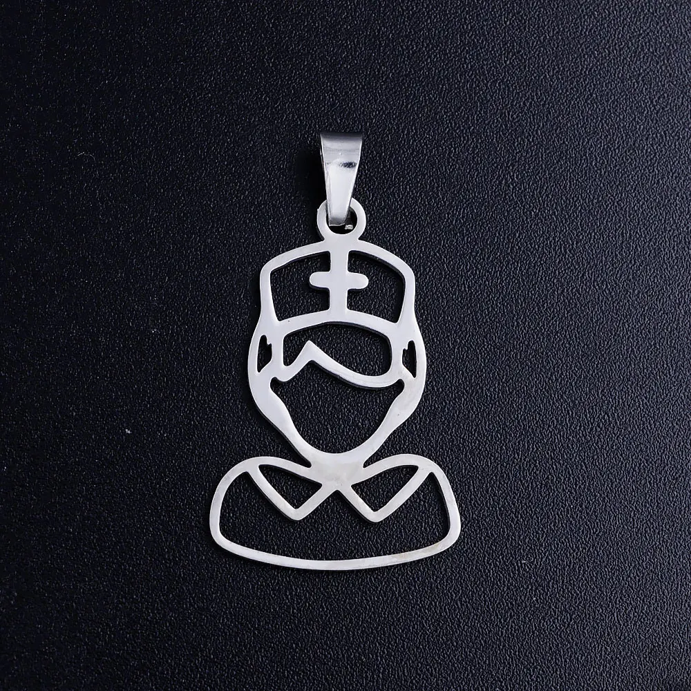 5 قطعة/الوحدة مريم العذراء DIY سحر بالجملة 316 الفولاذ المقاوم للصدأ الملكي تاج الصليب موصلات سحر ممرضة كاب دلاية مجوهرات #6