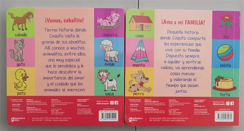 Parent Child Kids Spanish Book Early Education Enlightenment Cute Picture Interesting Story Cardboard Book Age 2-6