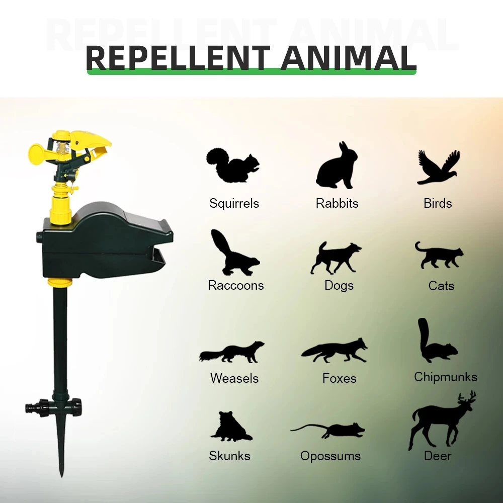 Yardeen Garden Solar Motion Jet Spray Animal Repeller Dog、Cats Repellent Solar Motion Activated Powerful Pest Control Repellent