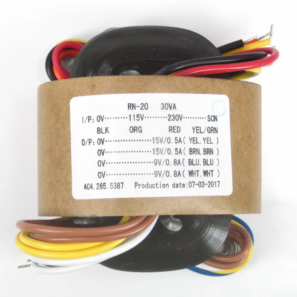 Трансформатор мощности 115-230 В типа R 30 Вт 15 В x 2 9 В x 2 R Ox, аудио трансформатор, медный провод