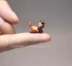 Cartoon Cute Animal Brown Little Horse Model Landscape Accessories Decoration Figurine Action Figures Scene Material Kids Toys