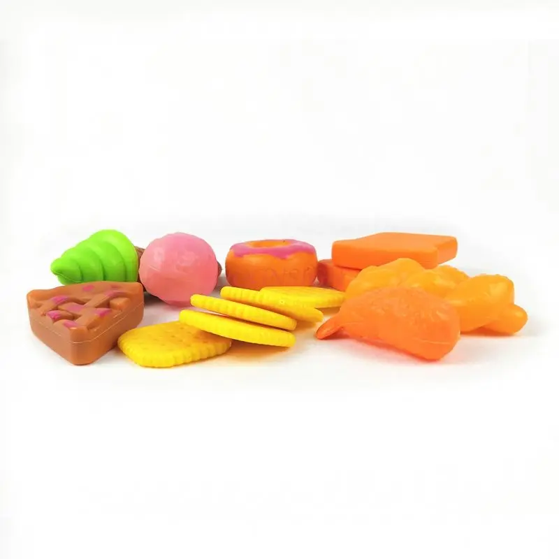 13pcs Simulation Food Biscuits Ice Cream Fried Shrimp Rolled Bread Kids Kitchen For Child Kindergarten Teaching Aids 2021