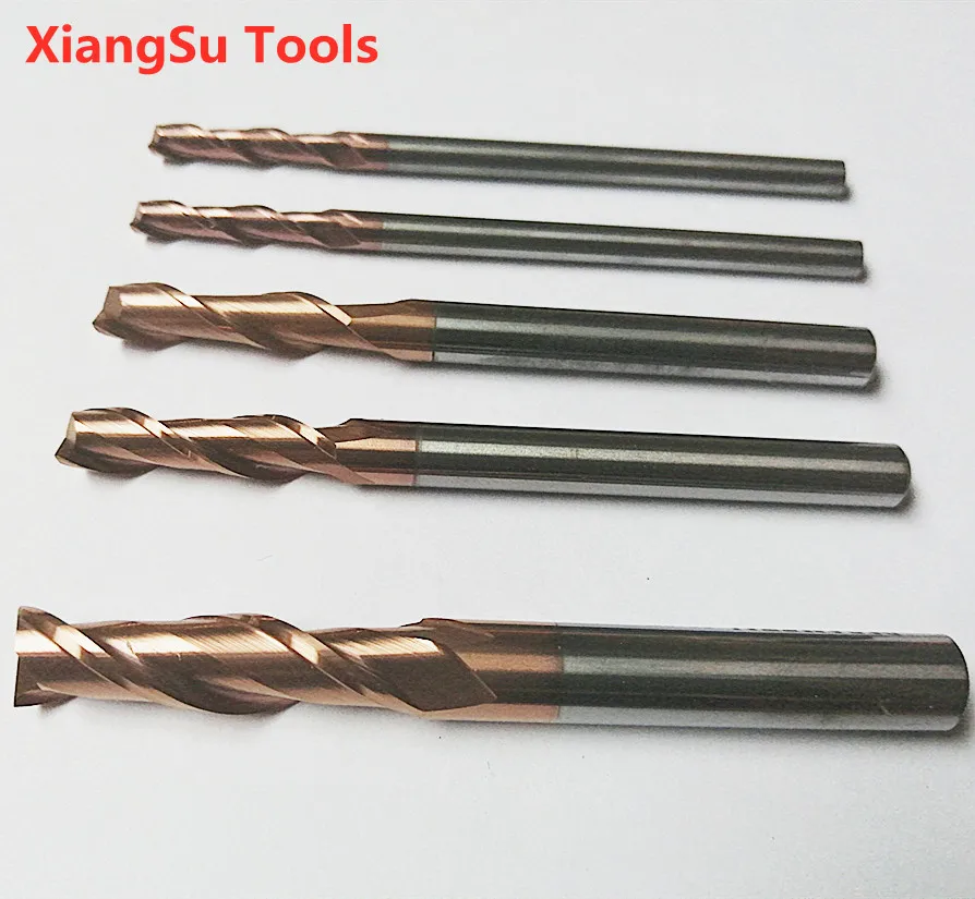 Fresa de topo cnc com 2 sulcos hrc55, ferramenta de liga de tungstênio e aço, fresadora de aço