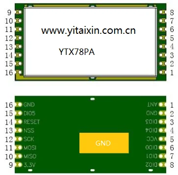 YTX78PA 169MHZ433MHZ 470MHZ potência aprimorada rf lora módulo transceptor + 30 dbm potência de saída (2PCS(RF\\LORA\\FSK\\ASK\\OOK)