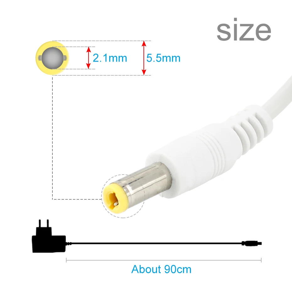 1 x EU US Plug 24W Adapter Driver AC 110V 220V to DC 12V 2A 5.5*2.1mm Lighting Transformers 12V LED Strip Light Power Supply