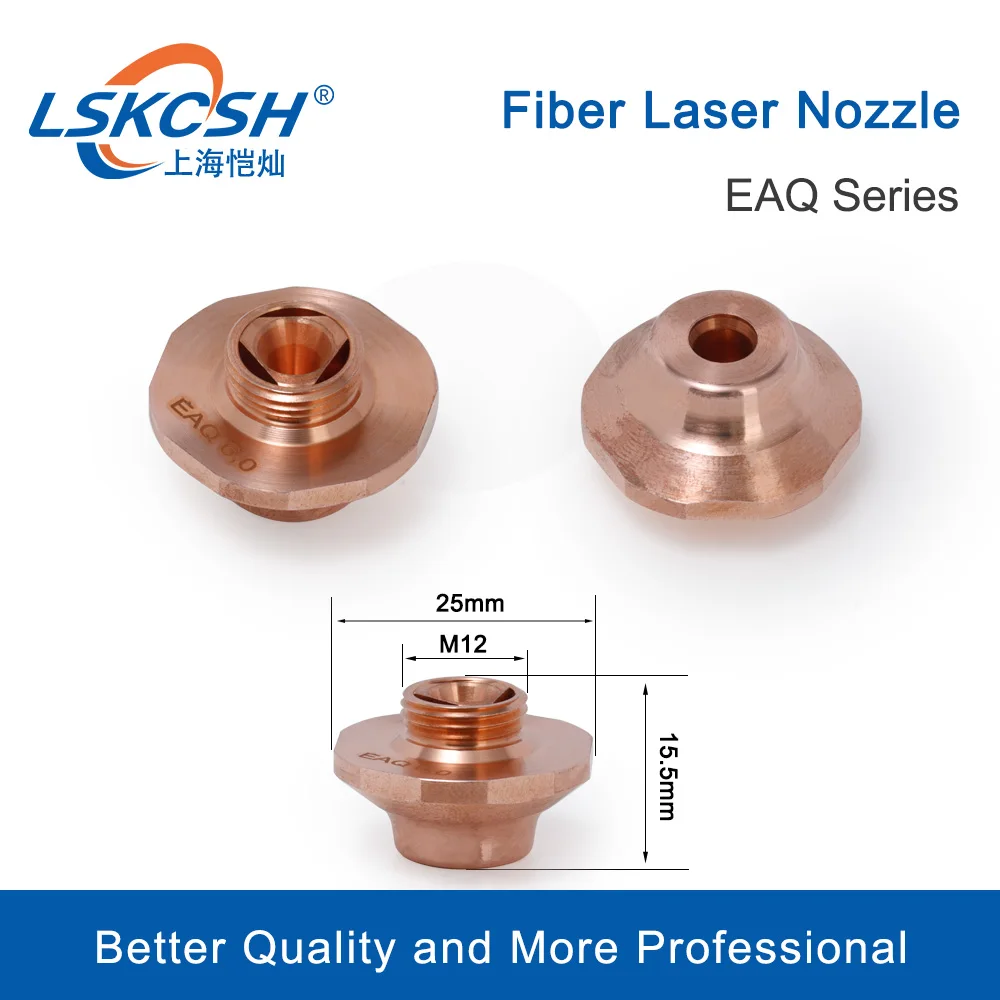 LSKCSH 20Pcs/lot  Fiber Laser Nozzle Dia.25mm M12 Pn 1809901 EAQ Series   6.0 7.5 9.5mm  for Fiber Laser Cutting  Machines