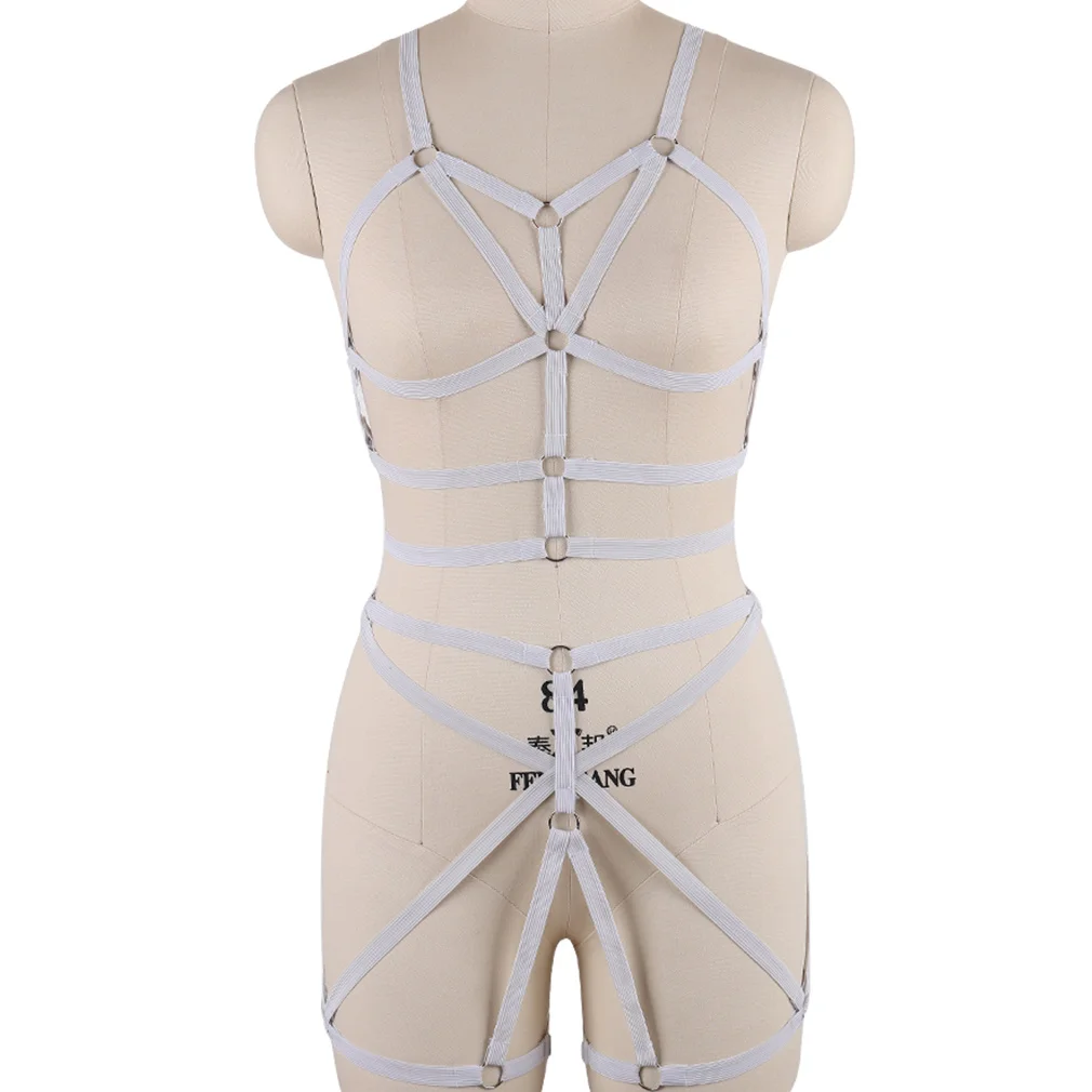 

Fetish Club Wear Full Body Harness For Women Harness Top Bondage Sexy Lingerie Erotic Lingerie Harness Cage Bra Stockings Belt