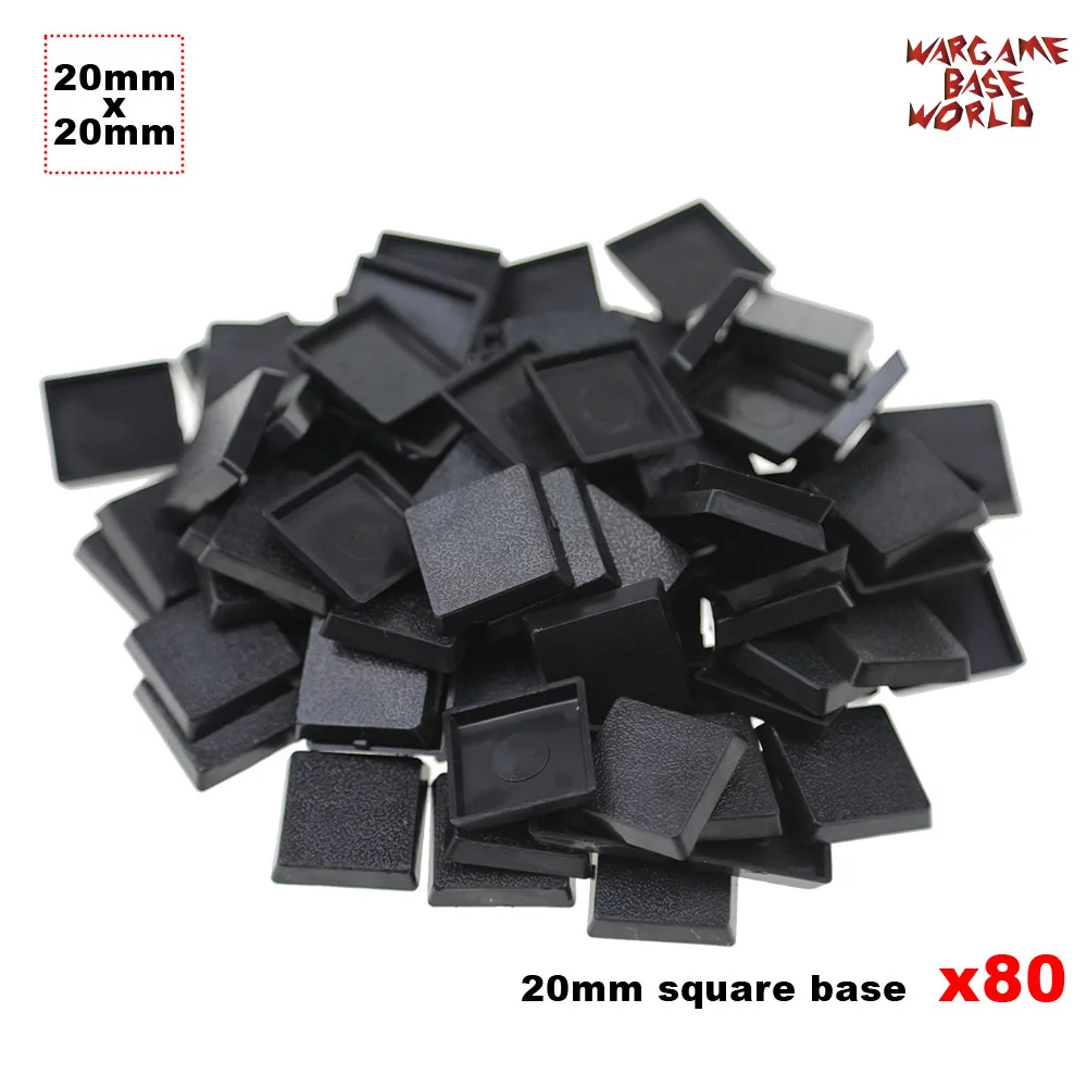 80pcs 20mm Plastic bases  for wargames and gaming miniatures square bases