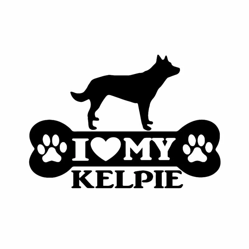 I Love My Kelpie Bone Car Sticker Sheep Dog Windshield Bumper Motorcycle Helmet Decal KK Vinyl Cover Scratches Auto Decoration