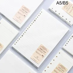 Cuaderno de hojas sueltas A5 B5, recarga de 60 hojas, índice de carpeta en espiral Kawaii, página interior, cuadrícula de puntos, papelería en blanco