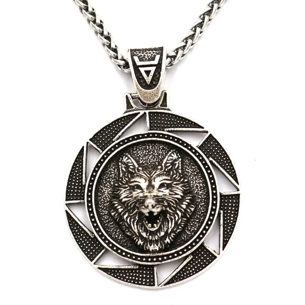 Viking Jewelry Valknut Wolf Amulet Bear Pendant Slavic Veles Symbol Necklace Men Talisman pagan Jewlery Accesorios Mujer