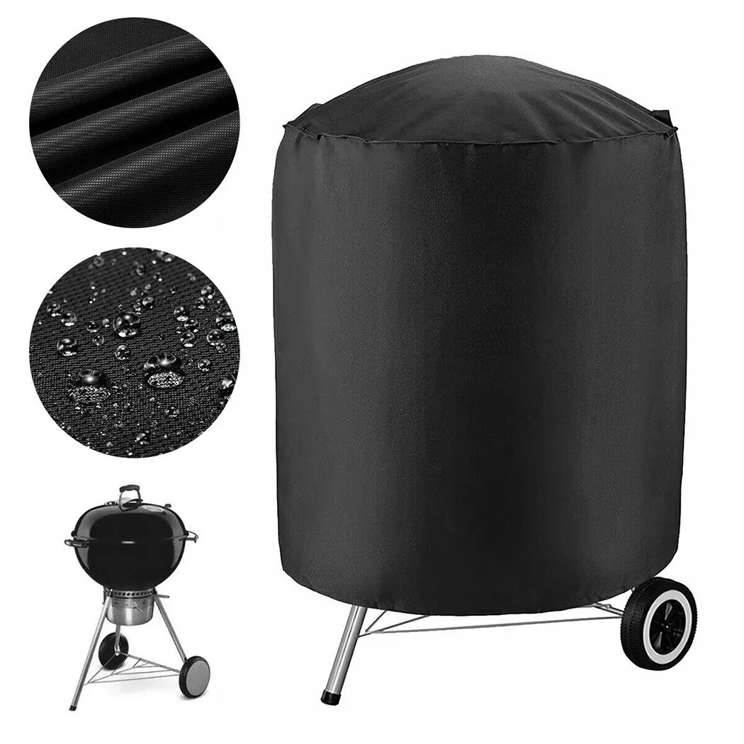 Round Protective CoverOutdoor Garden BBQ Grill Cover Courtyard Oven Waterproof Dust Cover Garden Terrace Oxford Cloth