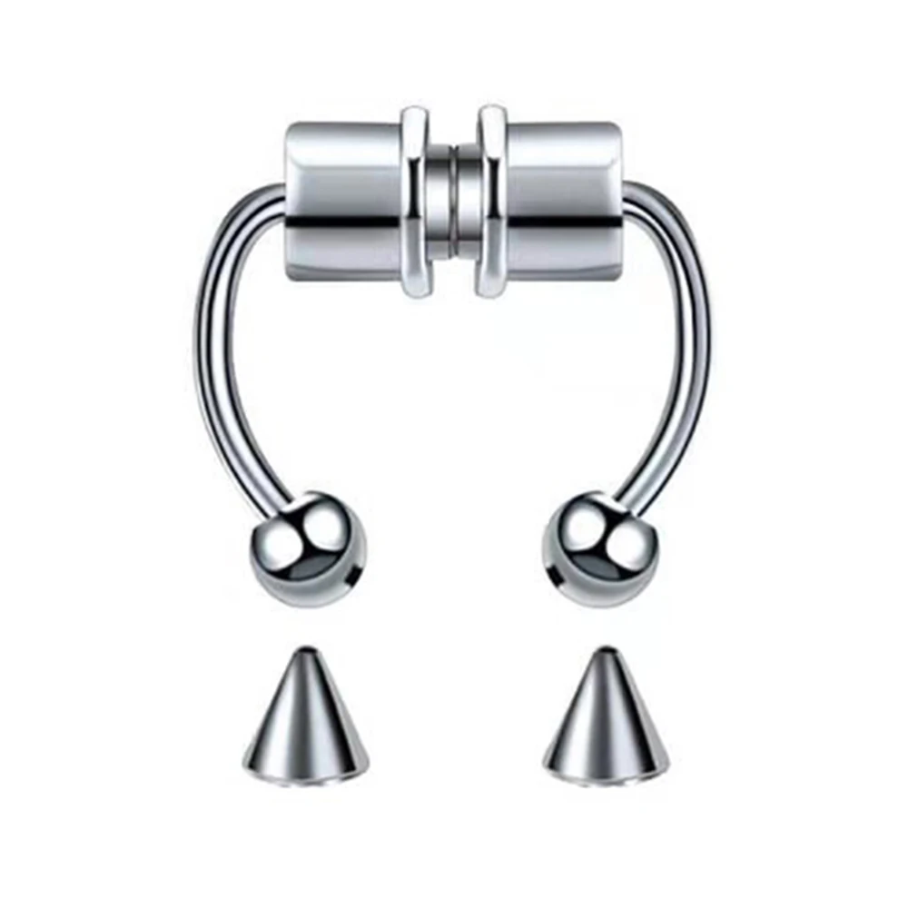 1pc Fake Nasenring für Frauen Männer 20G Chirurgenstahl Faux Piercing Schmuck Fake Piercing Hoop Lip Septum Nasenringe Körperschmuck