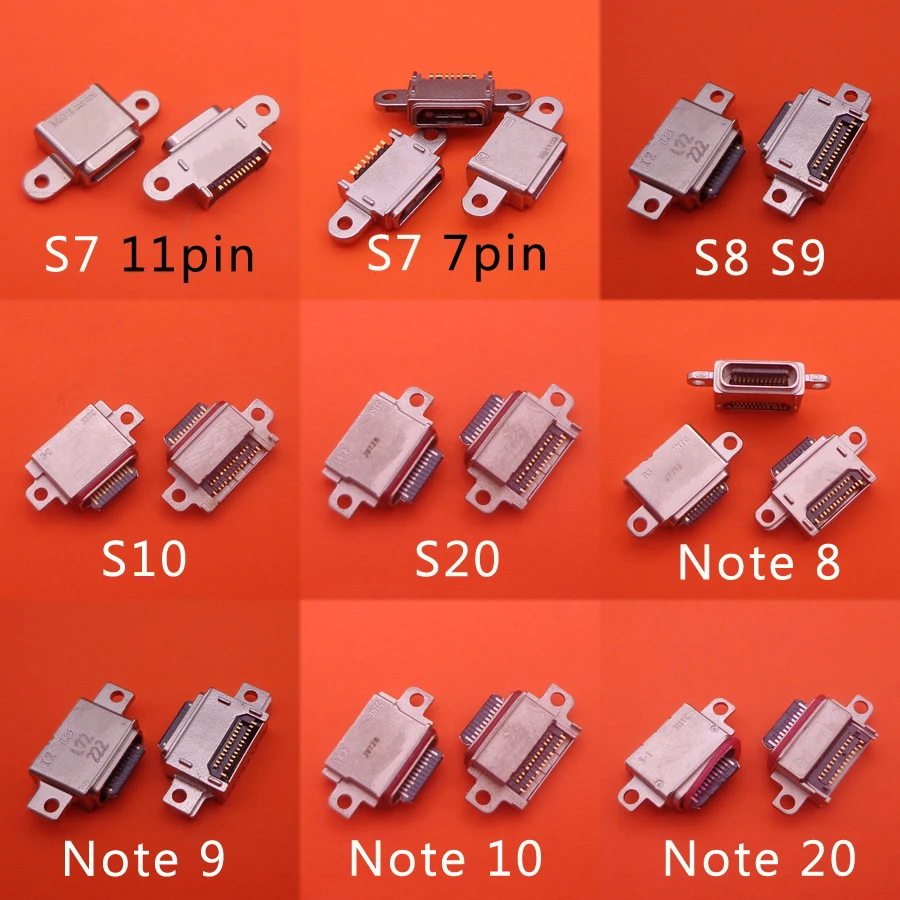 10Pcs Type-C USB Charger Jack Connector Socket Charging Port Plug For Samsung Galaxy S10 S20 Note 20 8 9 10 Plus S10e SE S10SE