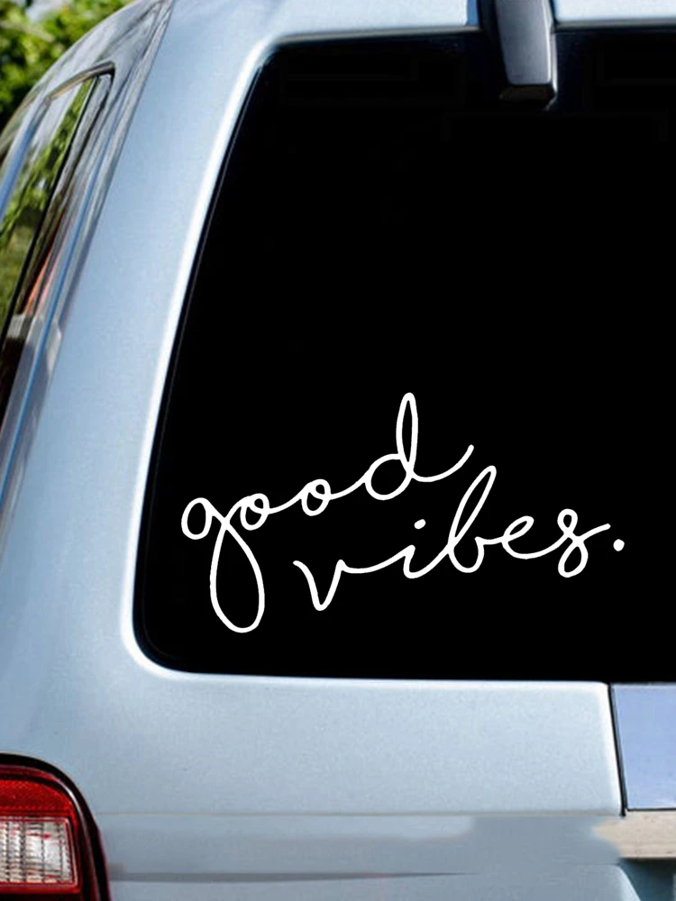 Good Vibes Die-Cut Vinyl Decal Car Sticker Waterproof Auto Decors on Car Body Bumper Rear Window Laptop Choose Size #S60195