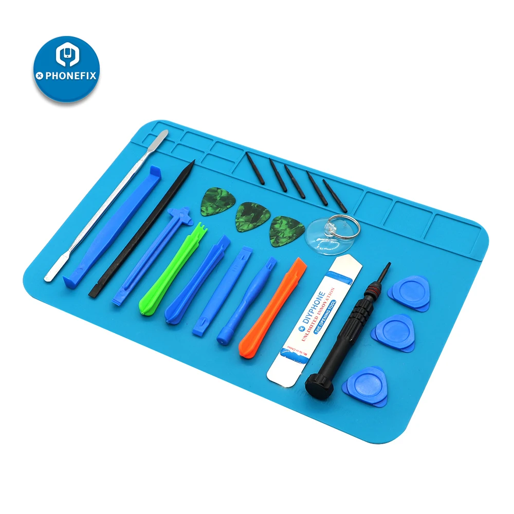 Phonefix Telefono Tool Kit di Riparazione per I Telefoni Iphone Android Tablet Pc Smontaggio con Anti-Statica Zerbino di Precisione Set di Cacciaviti