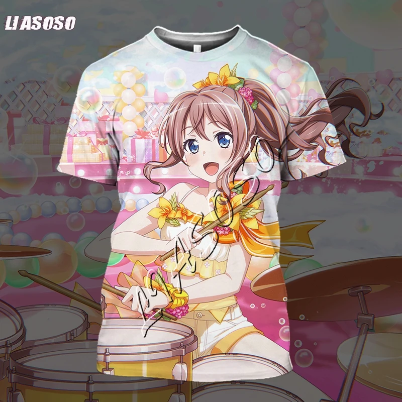 New T-shirt 3D Print Anime Bang Dream Cute Girl Men\'s T Shirt Casual Harajuku Singer Short Sleeve Fashion Mens Tees Tops Shirt