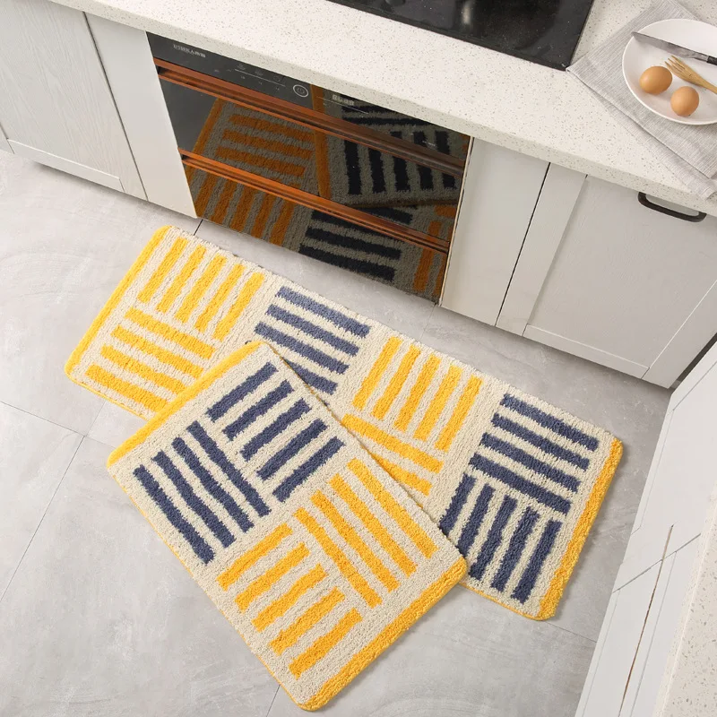 

New Japanese Style Home Long Strip Kitchen Floor Mats Bathroom Door Bathroom Non-slip Mats Bedroom Bedside Blankets