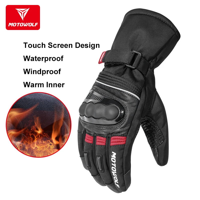 Guantes de Moto impermeables, resistentes al viento, reflectantes, antideslizantes, para Invierno