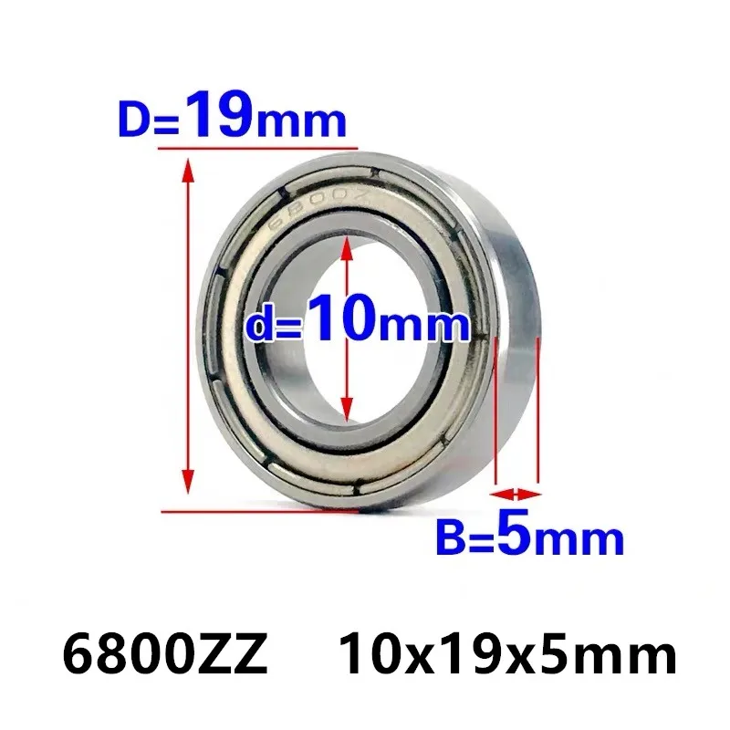 50pcs/100pcs 6800ZZ 10*19*5mm L-1910ZZ thin wall deep groove ball bearings 6800 6800Z 61800 61800ZZ 10x19x5 mm