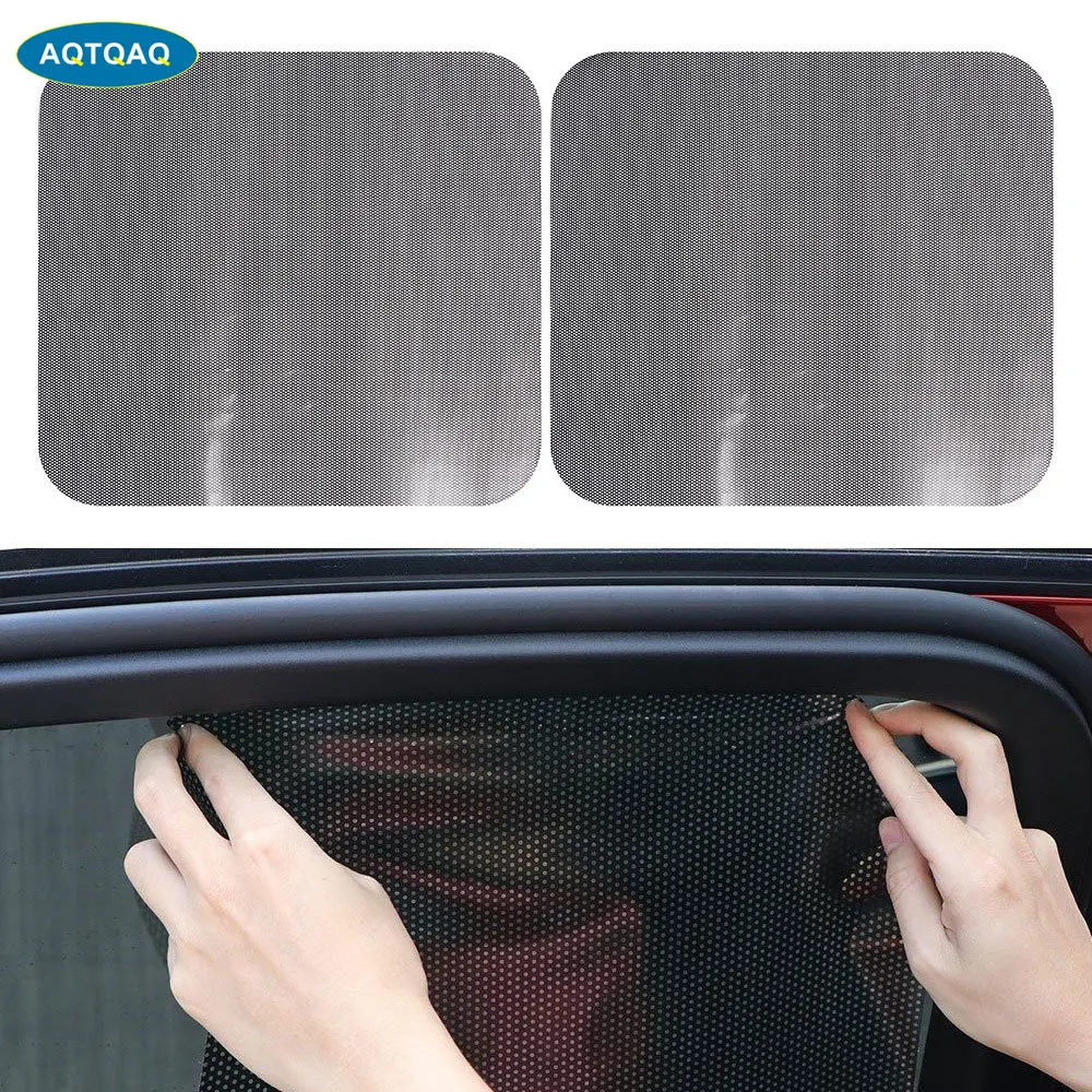 

1Pair Car Sunshade Sticker Mesh Car Electrostatic Sun Shading Sticker Heat Insulation Film Reusable Vehicle Screen Cling