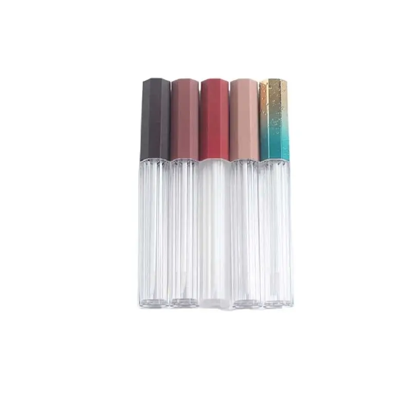 

25 pcs/lot 5ml Lip Gloss Containers Empty Silver Octangle Cosmetic Container Makeup Packaging DIY Lipgloss Lip Gloss Wand Tubes
