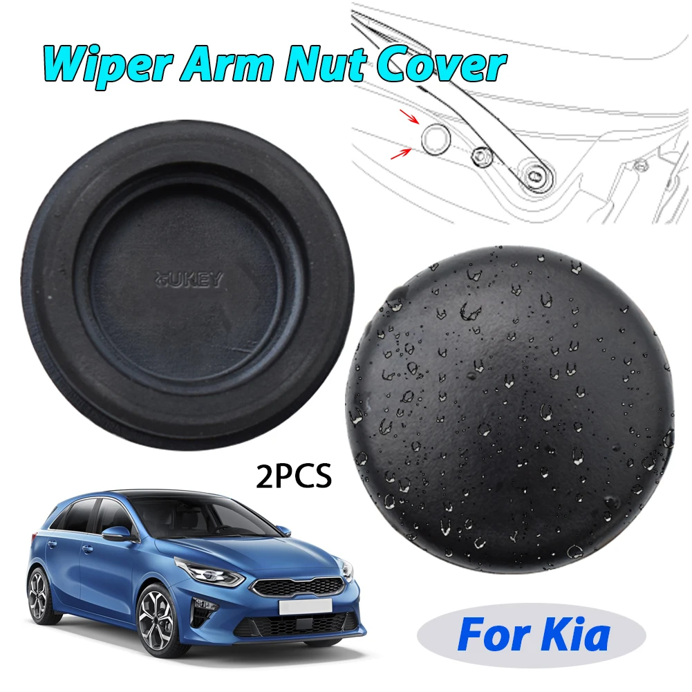 2pcs Front Wiper Arm Nut Cover Cap Bolt Protection Cap For Kia Ceed Cee\'d ED Optima Picanto SA Rio JB Sorento Soul Carens Cerato