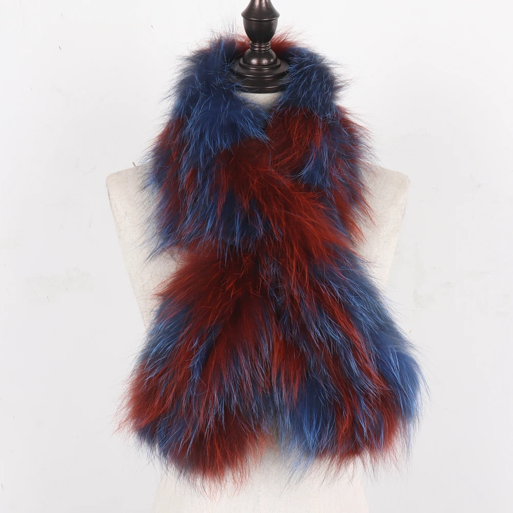New Women Winter 100% Real Fox Fur Scarf Outdoor Keep Warm Thick Natural Fox Fur Scarves Lady Fashion Genuine Fox Fur Muffler