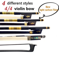 1pcs New light black Grid plaid carbon Fiber Stick 4/4 violin bow Fiddle Bow,Siberia white/black horesehair horsetail