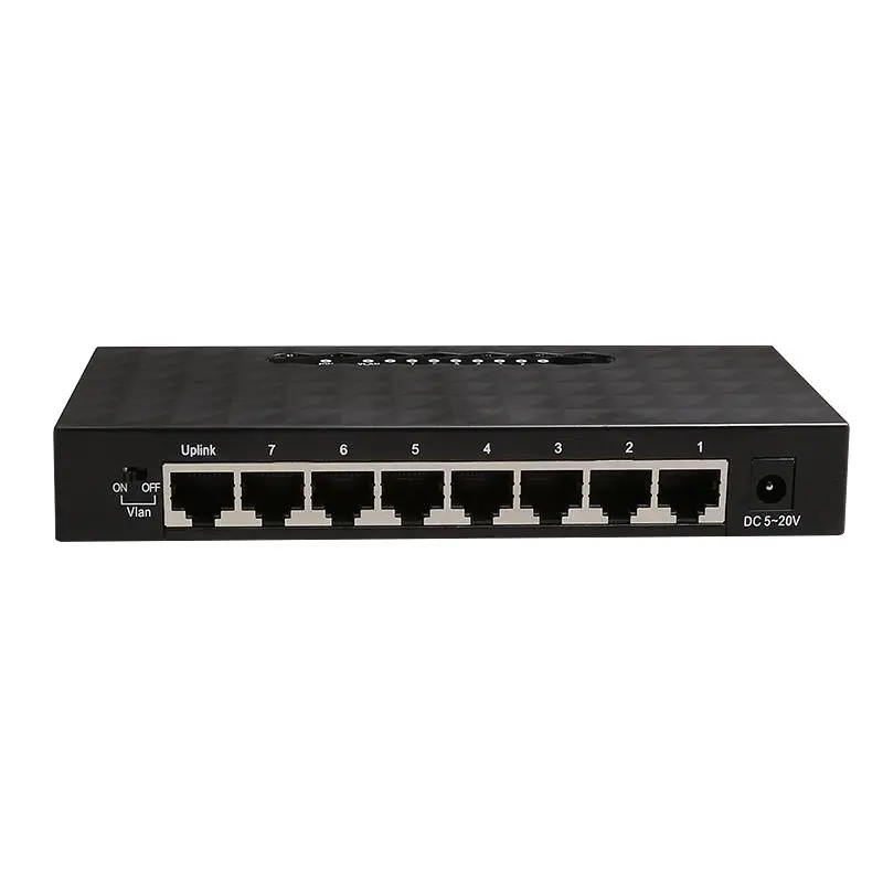 8 Ports 10/ 100 /1000 Mbps Gigabit Ethernet Network Switch High Performance VLAN Ethernet Smart Switch Adapter Chip RTL8370N