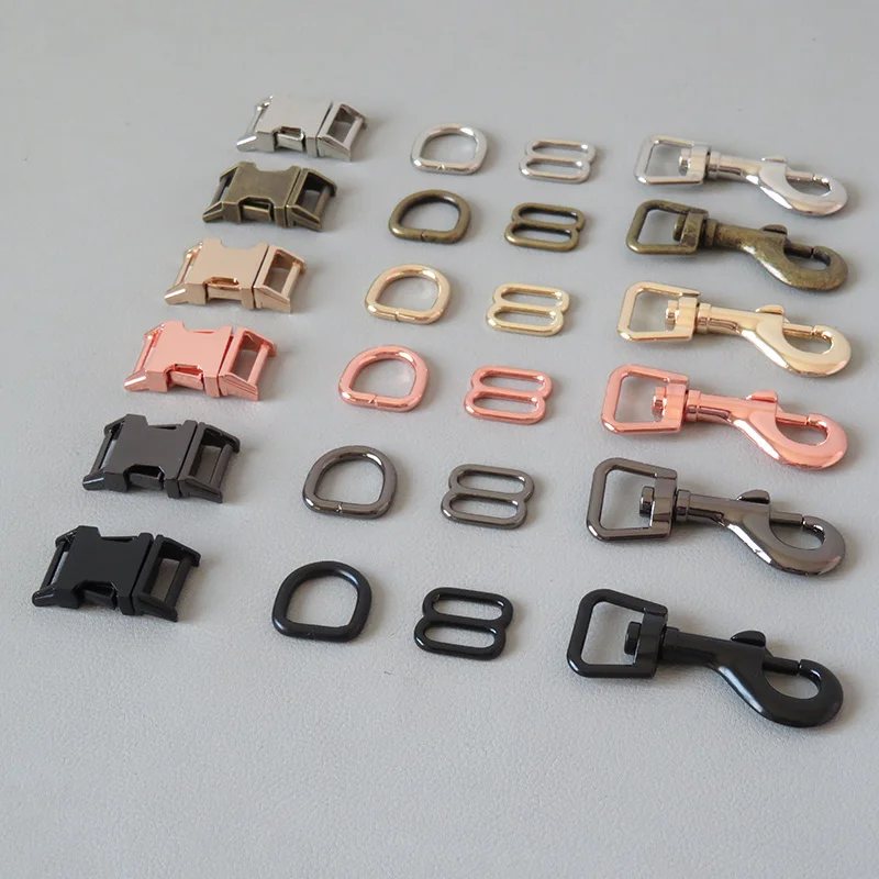 

20Sets/Pack 15mm Webbing Straps Metal D Ring Carabiner Belt Buckle Snap Clip Hook For Pet Dog Collar Clasp Sewing DIY Accessory