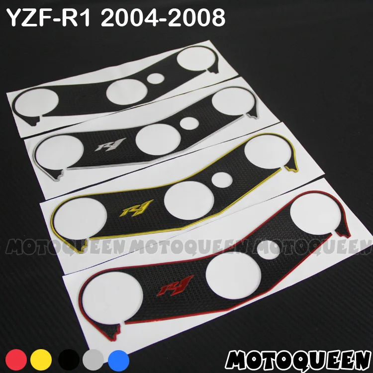 Motorcycle Decals Triple Tree Top Clamp Upper Front End Handlebar Cover Pad Stickers for Yamaha YZF-R1 YZF1000 2004-2021 091011